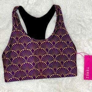 Terez Hi Shine Gold Leaf Sports Bra!